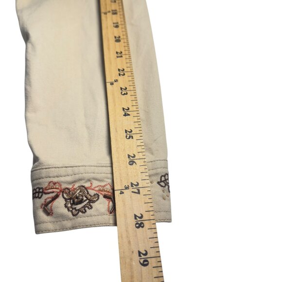 Y2K Denim & Co Women's Light Tan Western Beaded Button Up Shacket Size M - Picture 12 of 15